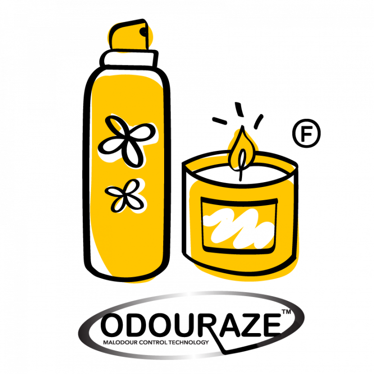 yellow illustration of: perfume, scented candle and essential oil reed diffuser